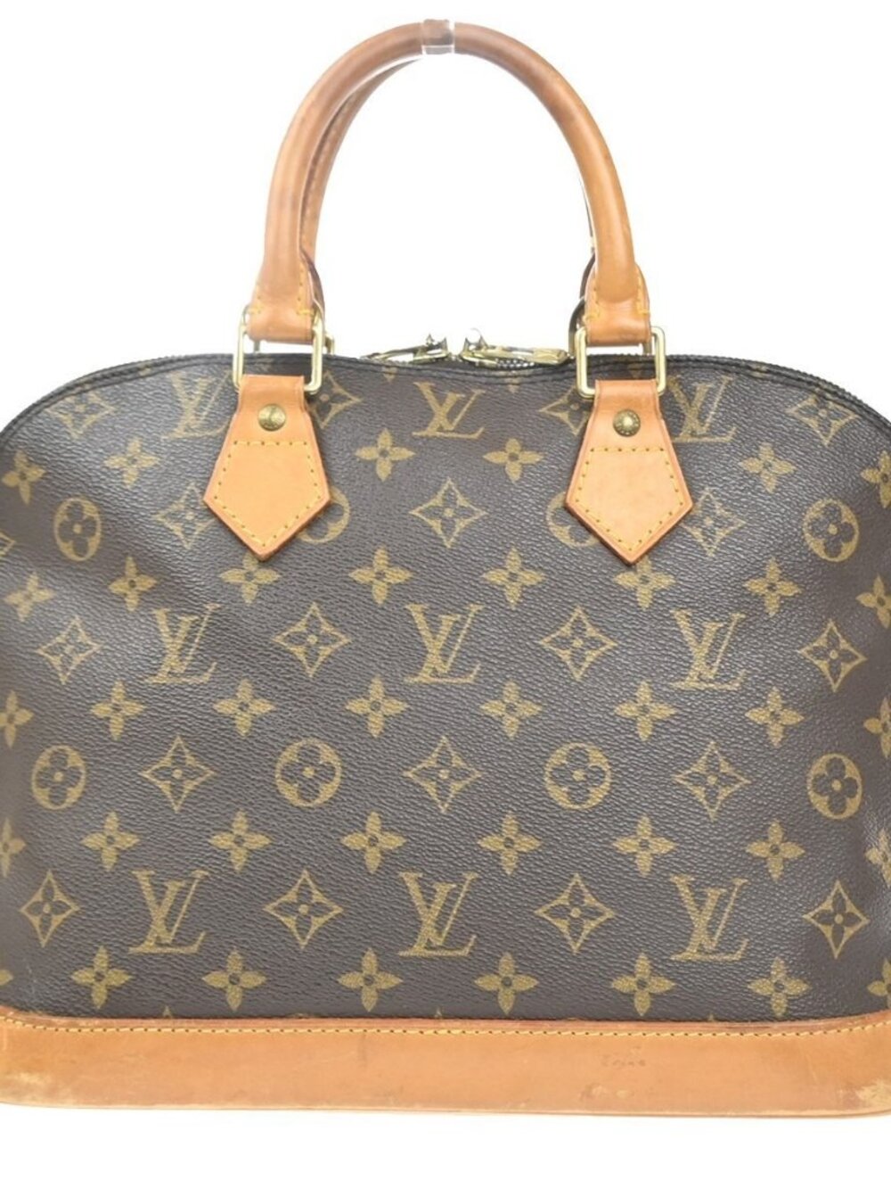 LOUIS VUITTON LV Logo Alma Hand Bag Monogram Leather Brown France M51130 73MA512 - Picture 4 of 15